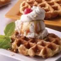 The Waffle · 1 scoop of ice cream. Substitute oatmeal waffle for an additional charge.
