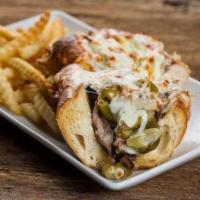 The Cheef Sandwich · Our delicious Italian beef on Italian bread, with melted mozzarella cheese on top.