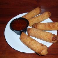 5 Pieces Egg Rolls · 5 pork egg rolls served with a side of egg roll dipping sauce.