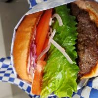 Greek Burger · Traditional Greek 1/2 Angus beef patty served on a gourmet bun with Feta Cheese, lettuce red...