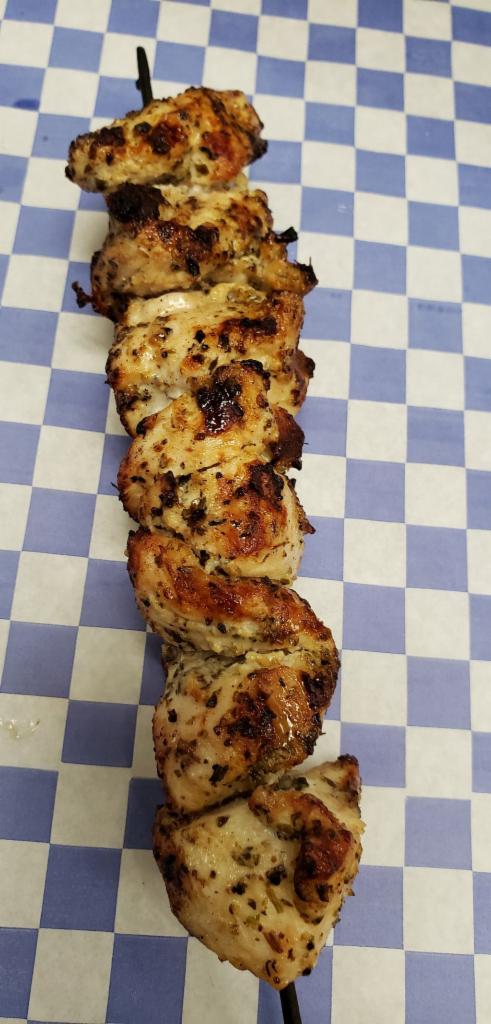 Two Chicken Skewers · Charbroiled All Natural Chicken Breast