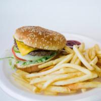 Pepper Burger Combo · Burger with American cheese, lettuce, tomato, mayo, pickles, onion and ketchup. Choice of 16...