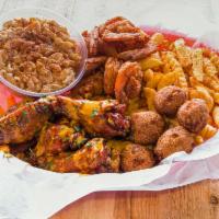 Chicken and Shrimp Platter · Wings or tenders and shrimp.