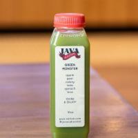 Green Monster · 10 oz Cold pressed juice with pear, celery, spinach, kale, lime, lemon, lemongrass.