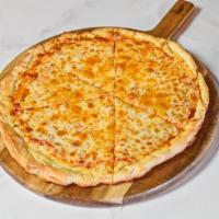 3 Cheese Pizza · Hand tossed and topped with house made AIB pizza sauce, mozzarella, provolone, and Parmesan ...