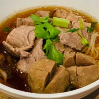  1. Beef Noodles Soup  · Traditional Thai noodles soup with slice beef, beef ball simmer in  a tasty beef broth with ...