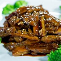 Teriyaki Chicken · Chicken cooked in a rich teriyaki sauce. Served with steamed rice.