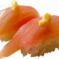 2pc Seared Albacore Nigiri · Consuming raw or uncooked meats, poultry, seafood, shellfish, or eggs may increase your risk...