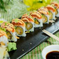 8 Pieces Ninja Roll · Inside: tempura shrimp and Tempura asparagus. outside: spicy tuna, scallion and spicy mayo. ...