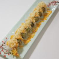 8pcs Shrimp Tempura Roll · Shrimp tempura & avocado roll, topped with tempura flakes & spicy mayo.