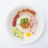 2. Khao Haang (GF) · A dry and lighter version of number 1, with garlic rice, sliced five-spice pork loin, crispy...