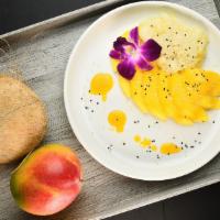 Sweet Mango with Sticky Rice · Topped with delicious coconut milk sauce. 