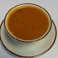 Vegetable Soup · Indian soup made with lentils, vegetables, onions and tomatoes.