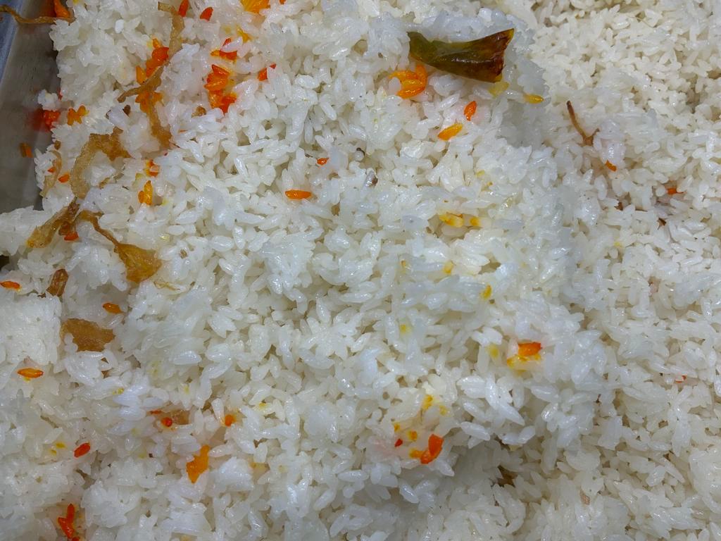 Pulao Rice · Kalejera special rice flavored with saffron and fried onion.