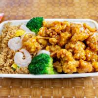 General Tso’s Chicken Combination Plate · Deep fried with sweet and spicy sauce. Hot and spicy.