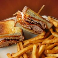 Studebaker Super Melt · Hickory-smoked turkey breast layered with melted cheddar cheese and hickory smoked bacon str...