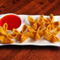 6 Piece Crab Rangoon · Crab meat, cream cheese and avocado wrapped in wonton skin and lightly deep fried.