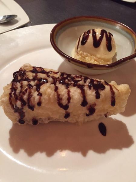 Fried Cheesecake · Served with one scoop of ice cream.