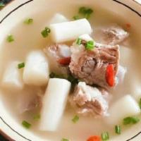 Yam, Red Bean and Pork Backbone Soup · 