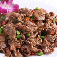 Beef with Cumin Flavor Hunan Country Style Dish · Hot and spicy.