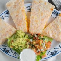 Egg & Cheese Quesadilla · Served with guacamole, sour cream & pico de gallo.