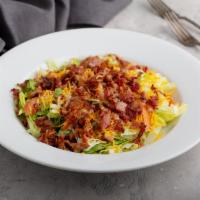 Factory House Salad · Romaine lettuce with onions, tomatoes, bacon, cheese and your choice of dressing. Add grille...