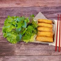 Cha Gio · 5 crispy pork & shrimp egg rolls; served with dipping sauce. Add fresh greens to wrap for ad...