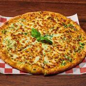 Popeye and Olive Oyl Pizza · This has the whole city oohing and aahing: ricotta cheese with chopped and mixed spinach, re...