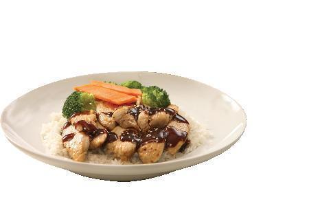 B5. Teriyaki Chicken · Tender chicken breast, broccoli, carrots, teriyaki sauce over rice. 