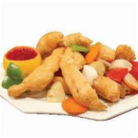 Sweet and Sour · Protein choice of chicken or pork,  sweet and sour sauce, pineapple, bell pepper, onion, car...