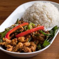 Royal Chicken · Lightly breaded chicken stir fried with string beans, bell pepper and onion in a light sweet...