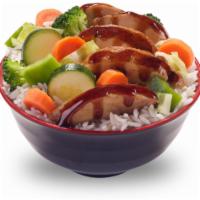 Sumo Teriyaki Rice Bowl · A protein powerhouse: Grilled marinated dark chicken, chicken breast and steak with wok-sear...