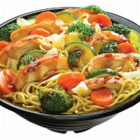 Chicken Breast Teriyaki Yakisoba Bowl · Japanese noodles wok stirred with marinated grilled chicken breast, our Japanese vegetables ...