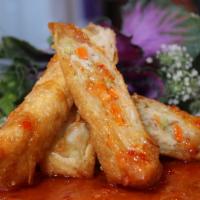 Chicken Egg Roll · Chicken and vegetables egg roll.