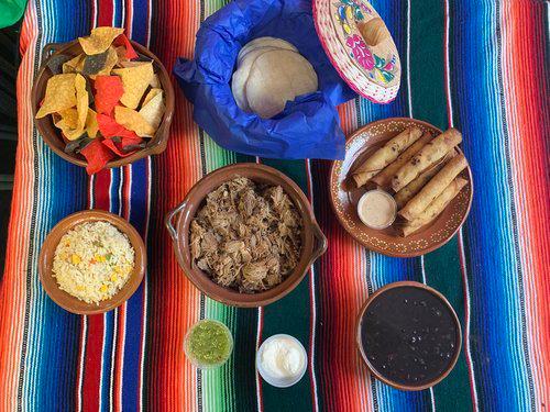 Family Meals · Includes: Mexican Rice (16oz), Charro Beans (16oz), Corn Tortillas (9), Crema (4oz) and Salsa (4oz).