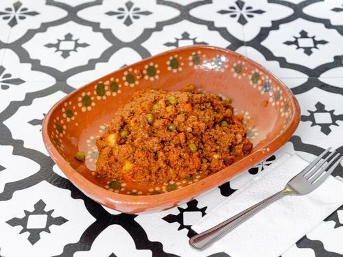 Beef Picadillo · 1.5 lbs of ground beef, potatoes, carrots and peas.
