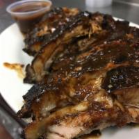 Half Rack BBQ Baby Back Ribs (app 5 ribs depending on weight) · Extras and additions to order must be done in sides category. Items added without a price wi...