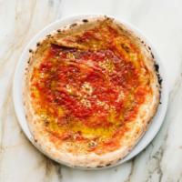 Marinara Pizza · Pomodoro, garlic, oregano, and extra virgin olive oil.