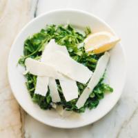 Insalata di Parma · Baby arugula, grana padano, extra virgin olive oil, lemon