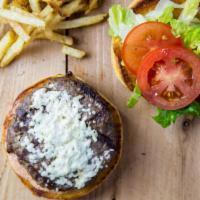 Grecian Beefteki Burger Combo · 1/3 pound beef and lamb patty seasoned to perfection or falafel with feta cheese served on a...
