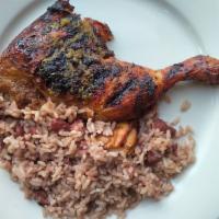 Jerk Chicken · Sections of chicken that has been marinated in our homemade Jerk seasoning, mushroom soy sau...