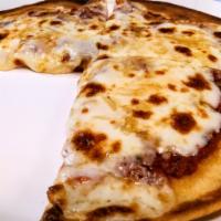 Build Your Own Pizza · Roti dough topped with marinara and shredded mozzarella cheese