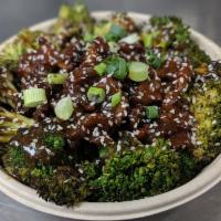 Sesame Rice Bowl  · Gluten-free. Fried rice with grilled broccoli and sesame LB Chicken. topped with sesame seed...