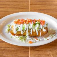 Chimichanga · Choice of meat, beans, cheese, lettuce, sour cream, and tomato. Can be made enchilada-style,...