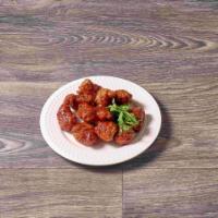 Boneless Wings · 10 pieces of chicken breast chunks tossed in your choice of sauce. Comes with carrots, celer...