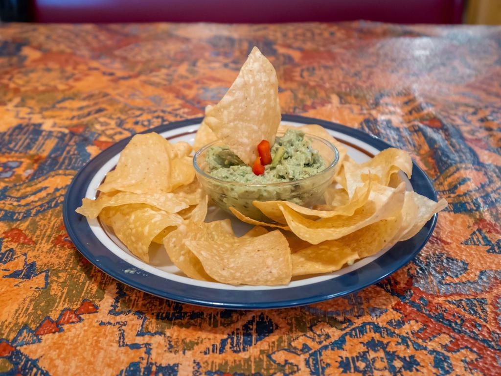 Guacamole and Chips · A creamy dip made from avocado.