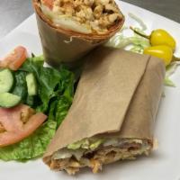Chicken Wrap · Sliced chicken breast, lettuce, tomato cheese and mayo wrapped in a tomato basil tortilla.
