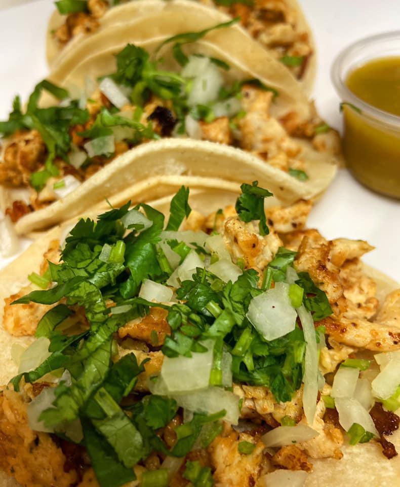 Tacos · Asada or chicken topped with cilantro and onions and side of homemade salsa.