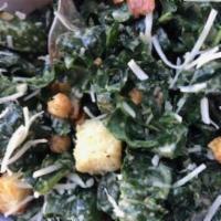  Vegan Kale Caesar Salad · Chopped fresh Lacitano Kale, with house-made croutons, roasted chickpeas, and our Vegan Caes...