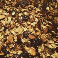 House Granola · Toasted in-house with oats, almonds, pecans, pumpkin seeds, apple juice, craisins and brown ...